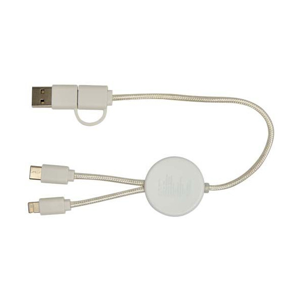 Câble 5-en-1 Chechia en plastique recyclé de 30 cm - Charge rapide 27W &amp; synchronisation données