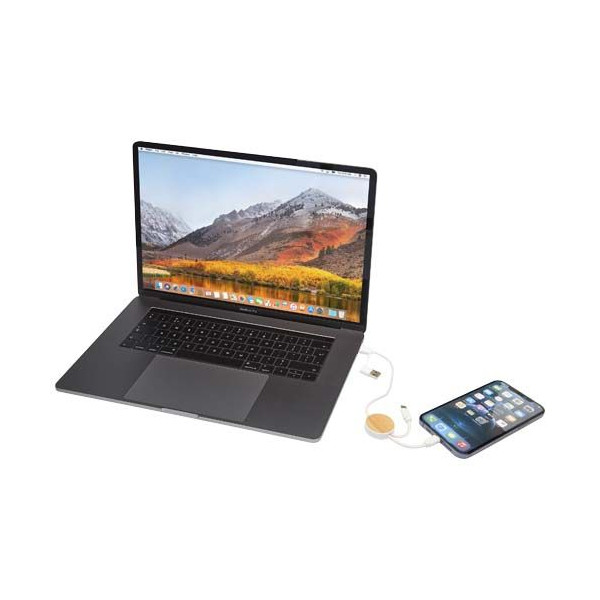 Câble 5-en-1 Chechia en plastique recyclé de 30 cm - Charge rapide 27W &amp; synchronisation données