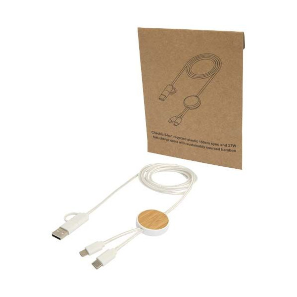 Câble 5-en-1 Chechia en plastique recyclé de 150 cm - BCM Goodies