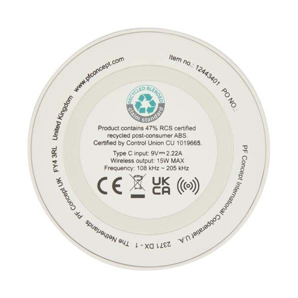 Tapis de charge sans fil Freal 15W en plastique recyclé - Personnalisable pour entreprise