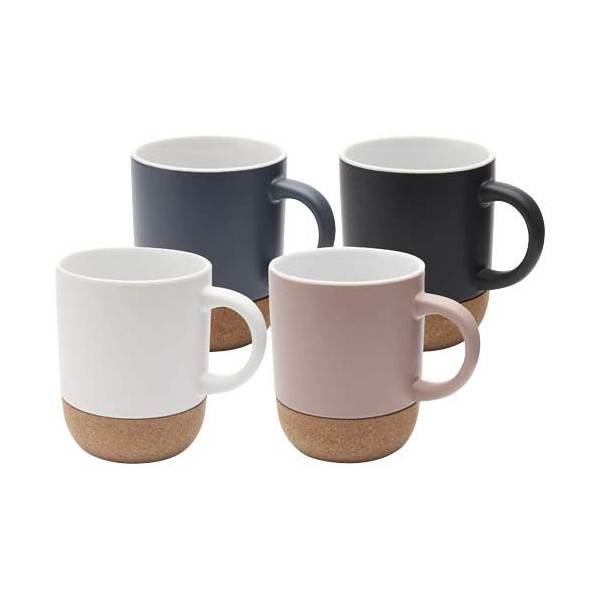 Mug Billie en céramique de 300 ml avec détails en liège - Accessoire idéal pour boissons chaudes - Coffret cadeau en carton recy