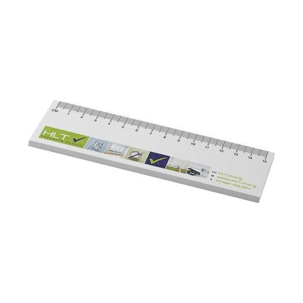 Notes autocollantes recyclées Sticky-Mate® avec règle imprimée de 15 cm - Lot de 50 feuilles - BCM Goodies
