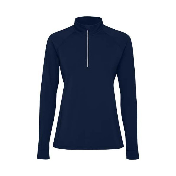 Sweatshirt Estambul pour femme - Vêtement technique raglan à manches longues - Col demi-zip et détails réfléchissants - Coupe aj