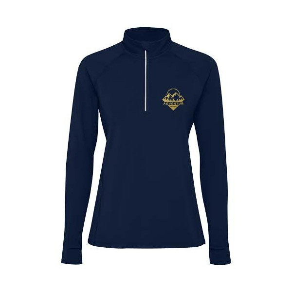 Sweatshirt Estambul pour femme - Vêtement technique raglan à manches longues - Col demi-zip et détails réfléchissants - Coupe aj