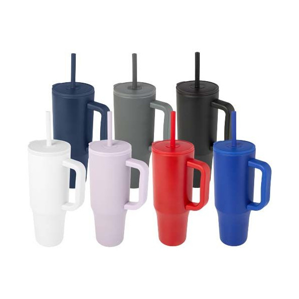 Gobelet isotherme Brady 900 ml certifié RCS avec paille en silicone - BCM Goodies