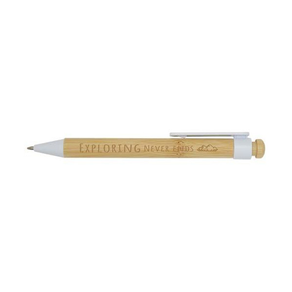 Stylo bille Rattan en bambou et plastique recyclé personnalisable pour une communication éco-responsable | BCM Goodies