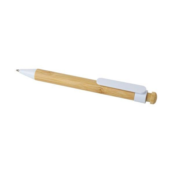 Stylo bille Rattan en bambou et plastique recyclé personnalisable pour une communication éco-responsable | BCM Goodies