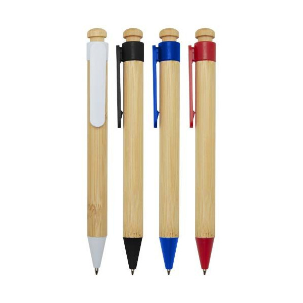 Stylo bille Rattan en bambou et plastique recyclé personnalisable pour une communication éco-responsable | BCM Goodies
