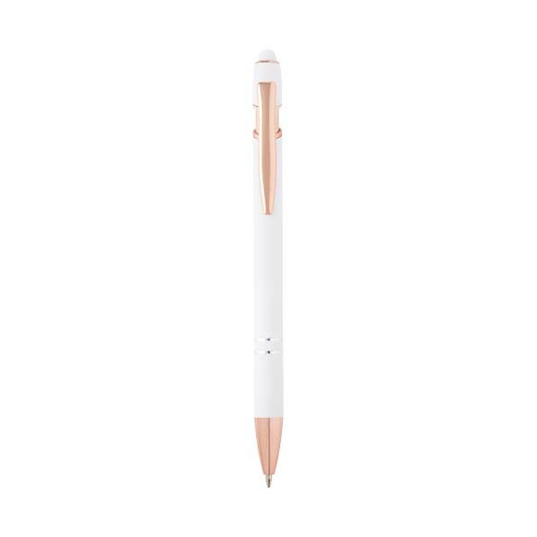 Stylo bille Nanna avec finition or rose - Fabriqué en aluminium recyclé - BCM Goodies