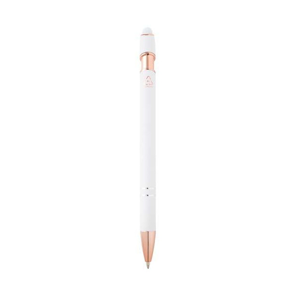 Stylo bille Nanna avec finition or rose - Fabriqué en aluminium recyclé - BCM Goodies