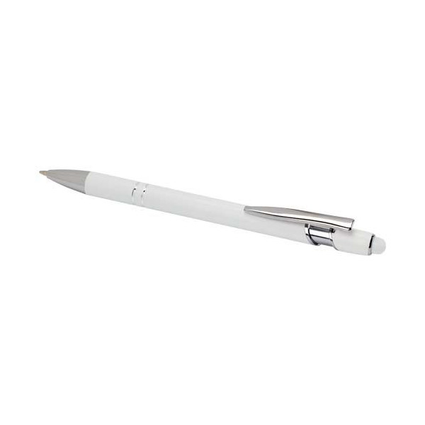 Stylo bille Kish argenté en aluminium recyclé avec stylet tactile - Personnalisable pour entreprise - BCM Goodies