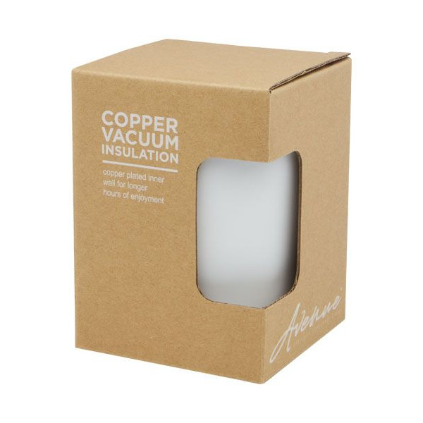 Gobelet isotherme à double paroi avec couche de cuivre et couvercle en bambou - 330 ml - Acier inoxydable - Sans BPA - Personnal