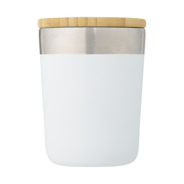 Gobelet isotherme à double paroi avec couche de cuivre et couvercle en bambou - 330 ml - Acier inoxydable - Sans BPA - Personnal