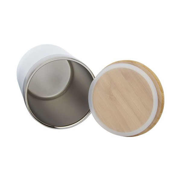 Gobelet isotherme à double paroi avec couche de cuivre et couvercle en bambou - 330 ml - Acier inoxydable - Sans BPA - Personnal