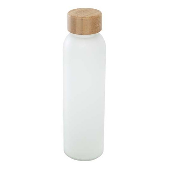 Bouteille en verre sodocalcique mat Lume 500 ml avec couvercle en bambou - BCM Goodies
