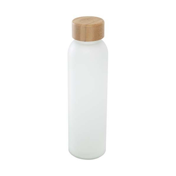 Bouteille en verre sodocalcique mat Lume 500 ml avec couvercle en bambou - BCM Goodies