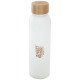 Bouteille en verre sodocalcique mat Lume 500 ml avec couvercle en bambou - BCM Goodies