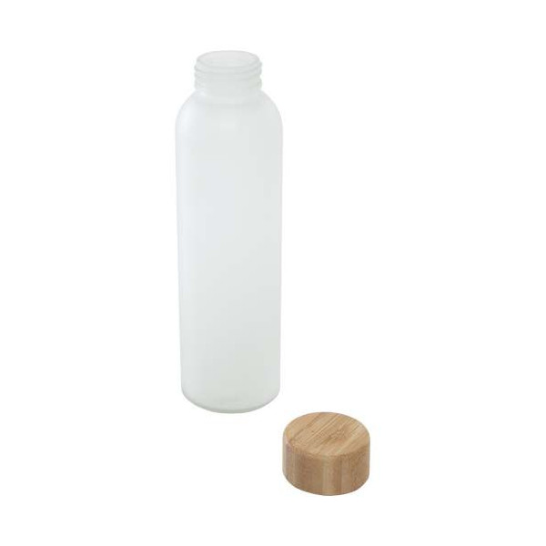 Bouteille en verre sodocalcique mat Lume 500 ml avec couvercle en bambou - BCM Goodies