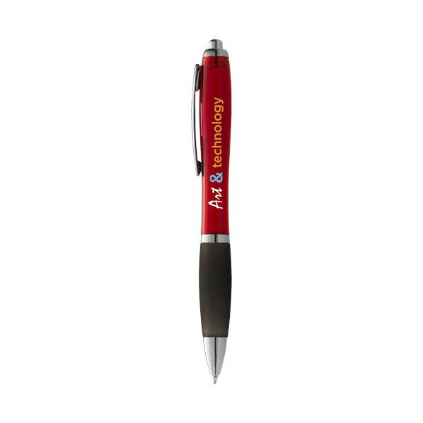 Stylo à bille Nash avec grip noir (encre noire) - Personnalisation logo entreprise