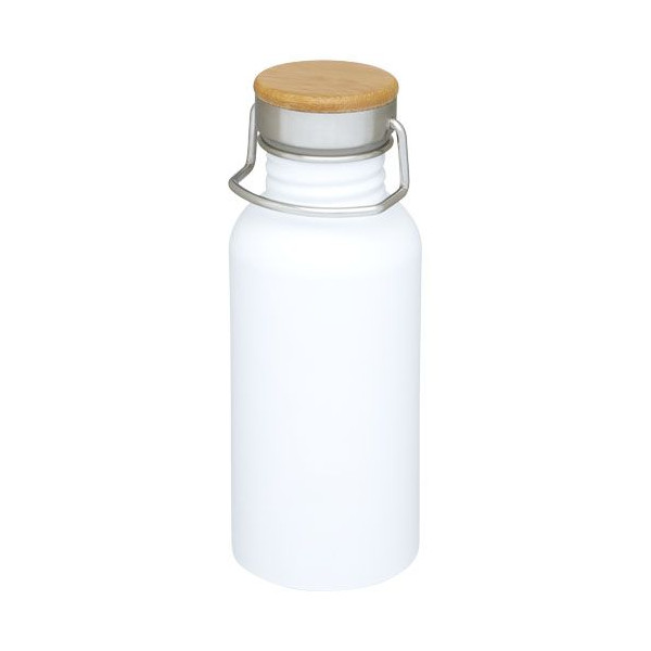 Bouteille de sport Thor 550 ml en acier inoxydable avec couvercle en bambou - Personnalisable pour entreprises