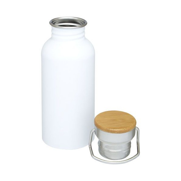 Bouteille de sport Thor 550 ml en acier inoxydable avec couvercle en bambou - Personnalisable pour entreprises