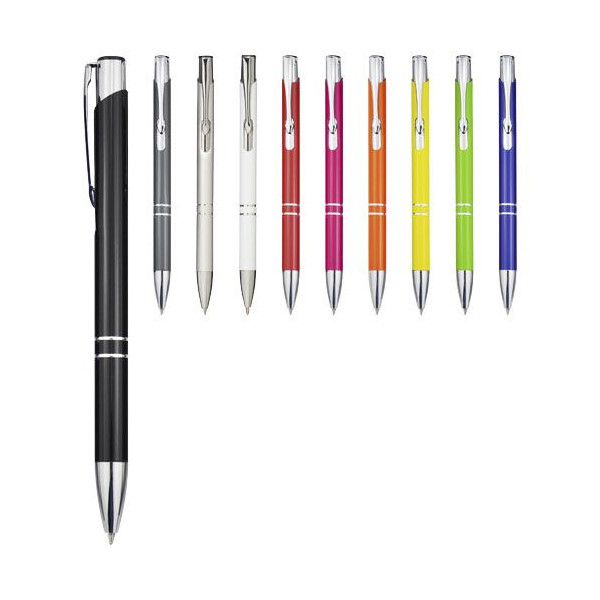 Stylo bille rétractable en aluminium Moneta - Personnalisable pour communication B2B