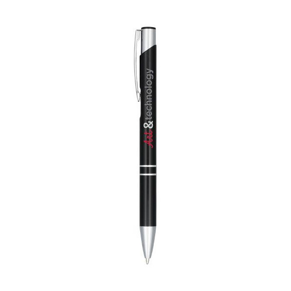 Stylo bille rétractable Moneta en aluminium anodisé - Objet publicitaire professionnel de qualité