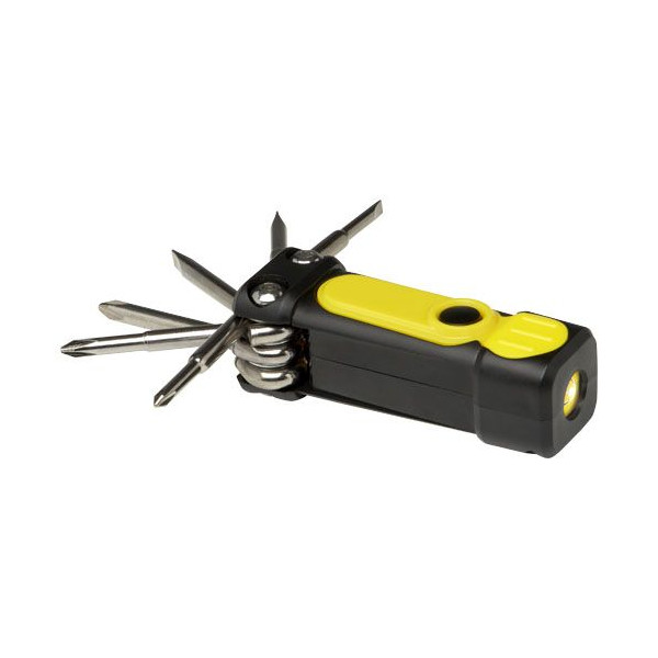 Ensemble de tournevis compact 8-en-1 avec lampe de poche en plastique recyclé certifié RCS - BCM Goodies