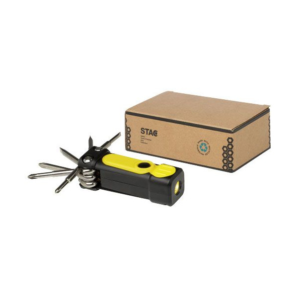 Ensemble de tournevis compact 8-en-1 avec lampe de poche en plastique recyclé certifié RCS - BCM Goodies