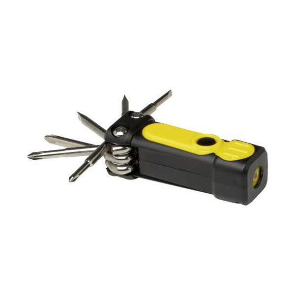 Ensemble de tournevis compact 8-en-1 avec lampe de poche en plastique recyclé certifié RCS - BCM Goodies
