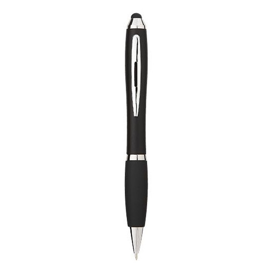 Stylo stylet coloré avec grip noir Nash - Accessoire publicitaire personnalisable de qualité