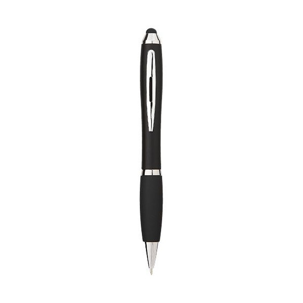 Stylo stylet coloré avec grip noir Nash - Accessoire publicitaire personnalisable de qualité