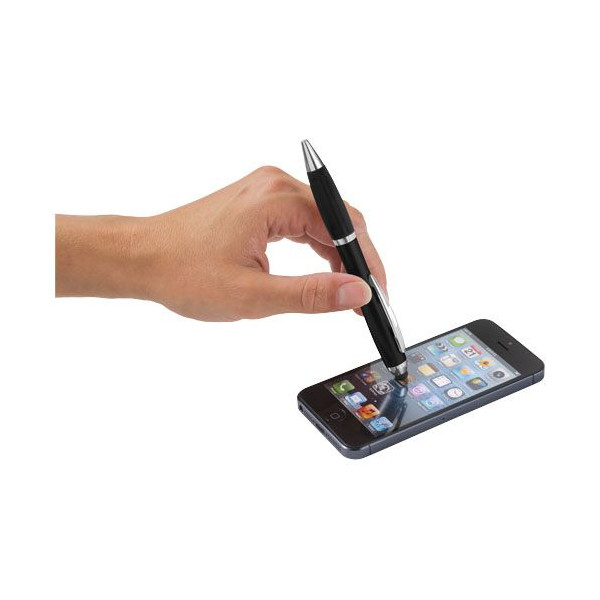 Stylo stylet coloré avec grip noir Nash - Accessoire publicitaire personnalisable de qualité