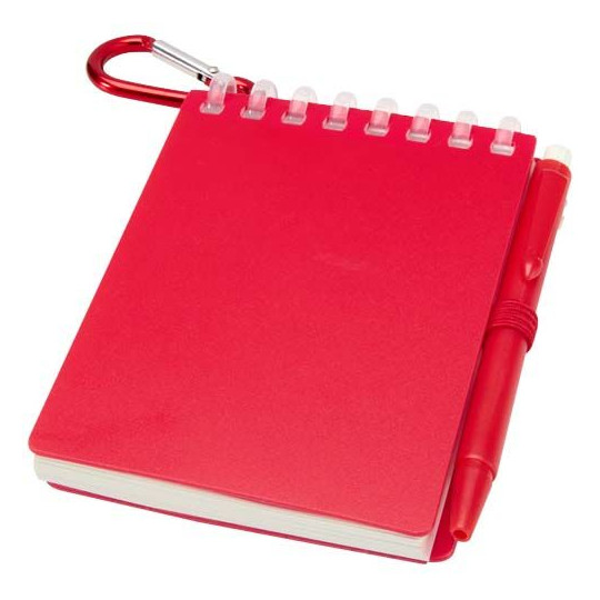 Kit de prise de notes en déplacement - Carnet à spirales en plastique recyclé et stylo bille, idéal pour la personnalisation - B