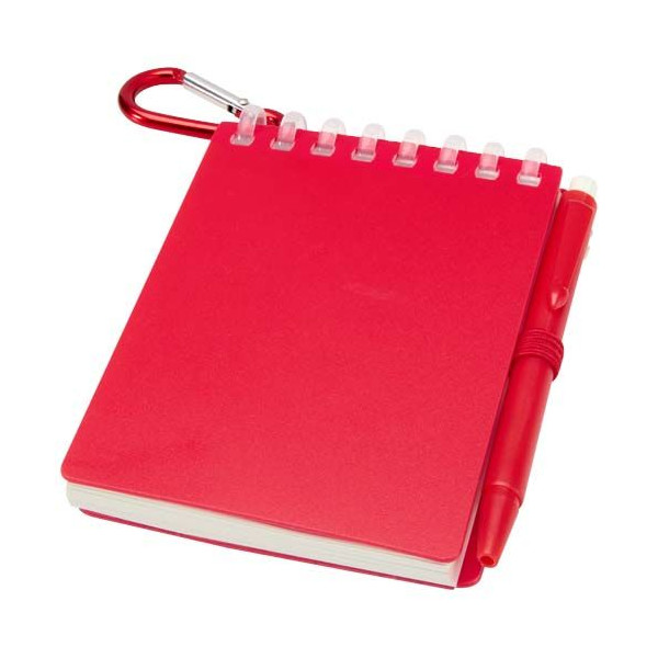 Kit de prise de notes en déplacement - Carnet à spirales en plastique recyclé et stylo bille, idéal pour la personnalisation - B