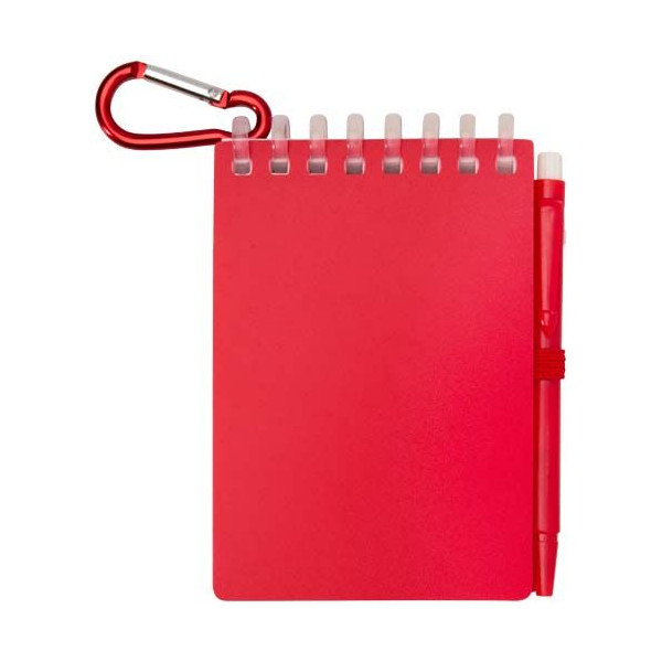 Kit de prise de notes en déplacement - Carnet à spirales en plastique recyclé et stylo bille, idéal pour la personnalisation - B