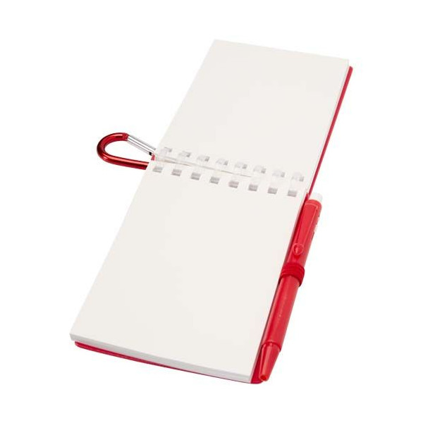 Kit de prise de notes en déplacement - Carnet à spirales en plastique recyclé et stylo bille, idéal pour la personnalisation - B