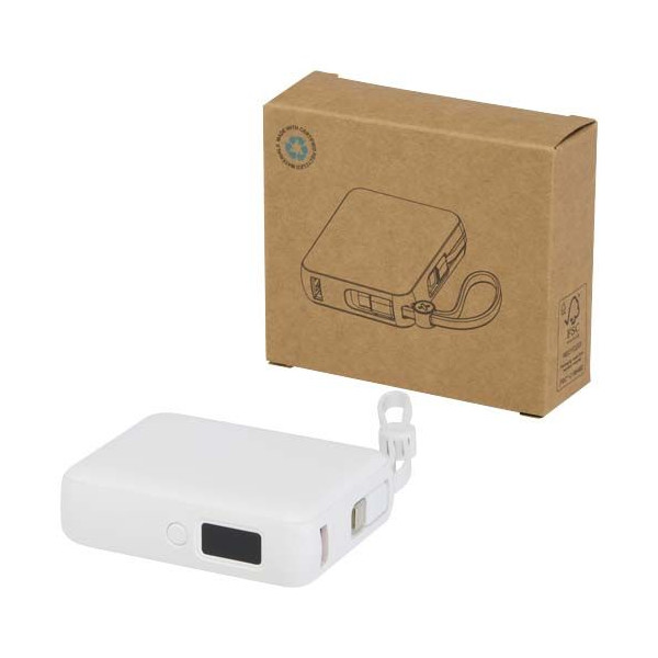 Batterie externe Acrux de 10 000 mAh en plastique recyclé avec port USB-C de 35 W - BCM Goodies