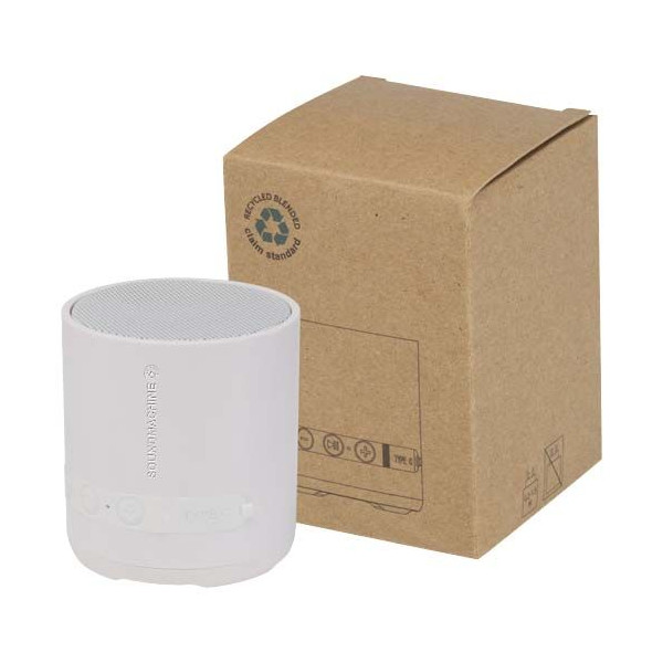 Haut-parleur sans fil Hunor 3 W en plastique recyclé - Personnalisable pour entreprise B2B
