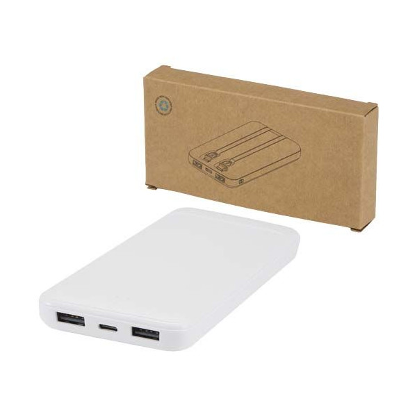 Batterie de secours Adhil de 10 000 mAh en plastique recyclé - Accessoire de charge polyvalent pour appareils électroniques