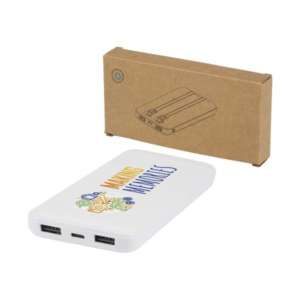 Batterie de secours Adhil de 10 000 mAh en plastique recyclé - Accessoire de charge polyvalent pour appareils électroniques