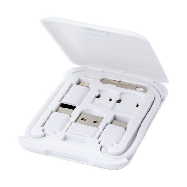 Câble de recharge modulaire en plastique recyclé Savvy avec support de téléphone - Accessoire pratique et polyvalent - BCM Goodi