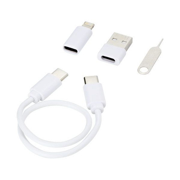 Câble de recharge modulaire en plastique recyclé Savvy avec support de téléphone - Accessoire pratique et polyvalent - BCM Goodi
