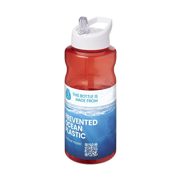 Bouteille de sport H2O Active® Eco Big Base 1L avec couvercle à bec verseur - Plastique Prevented Ocean Plastic - Personnalisabl