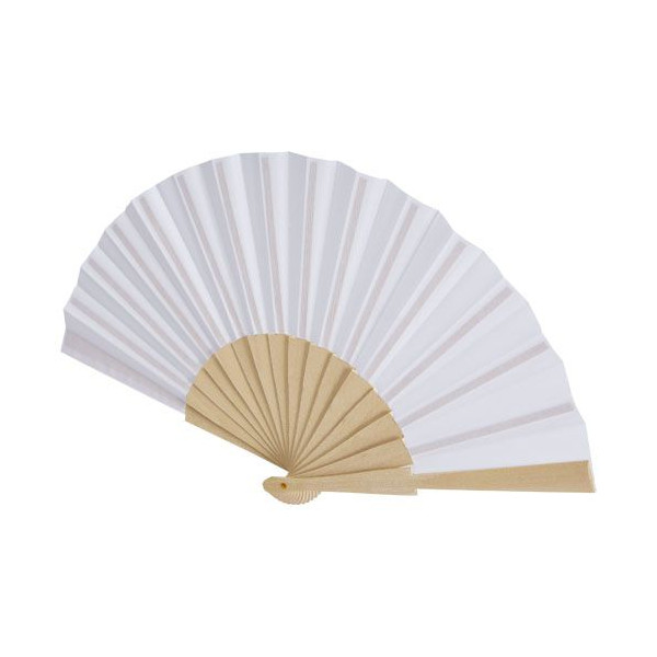 Éventail à main en bois et polyester personnalisable pour événements d'entreprise - BCM Goodies