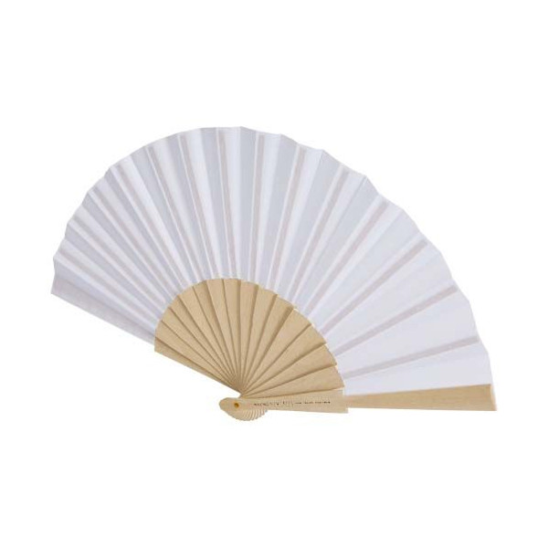 Éventail à main en bois et polyester personnalisable pour événements d'entreprise - BCM Goodies