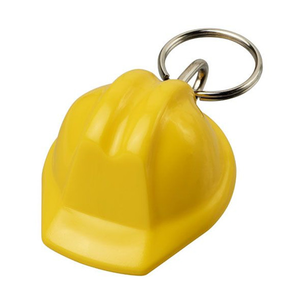 Porte-clés en forme de casque de sécurité en plastique recyclé avec porte-clés en métal - BCM Goodies