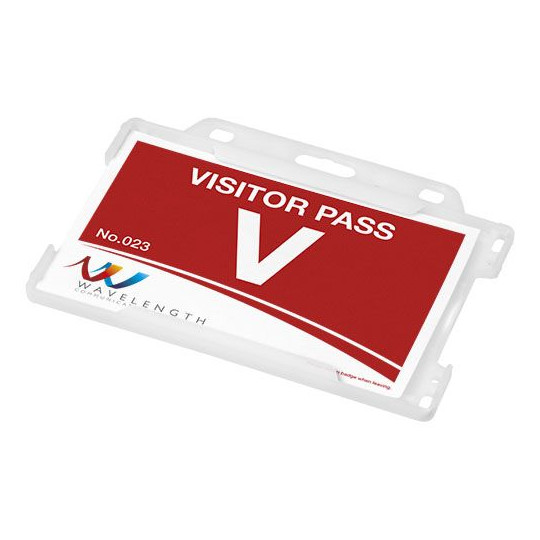 Porte-cartes paysager en plastique recyclé - Accessoire idéal pour expositions et événements - Personnalisable pour renforcer l&