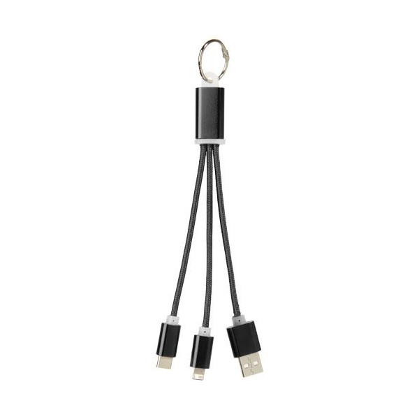 Câble de chargement 3-en-1 en métal avec porte-clés - Accessoire pratique pour vos événements et cadeaux - BCM Goodies