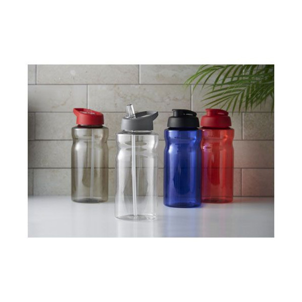 Bouteille de sport H2O Active® Eco Big Base 1L - Bouteille en plastique recyclé - Couvercle rabattable - Personnalisable - Idéal